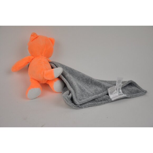 CARTER'S Orange FOX Plush RATTLE Gray SECURITY Blanket LOVEY Cuddle L31251H Euc - Picture 4 of 4